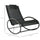 Patio Rocking Chair, Outdoor Chaise Lounger with Headrest Pillow and Breathable Fabric for Backyard, Living Room, Deck and Poolside, Black