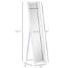 Full Length Mirror Floor Standing or Wall-Mounted, Rectangle Dressing Mirror for Bedroom, Living Room, White
