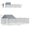 Large Metal Chicken Coop, Walk-in Chicken Runs for Yard with Water-resistant and Anti-UV Cover, Poultry Cage Outdoor for Ducks, Rabbits, Pet Enclosure for Backyard, 19.7' x 9.8' x 6.4'