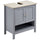 Bathroom Under Sink Cabinet, Bathroom Vanity Unit, Pedestal Under Sink Design with Adjustable Shelf, Grey