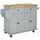 Rolling Kitchen Island Cart on Wheels with Rubber Wood Top, Spice Rack, Towel Rack & Drawers for Dining Room, Grey