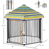 47" Heavy-duty Pet Playpen Kennel with Door & Removable Cover 6 Panels Freestanding Puppy Crate Fence for Small Medium Sized Dogs