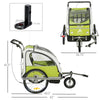 Elite 360 Swivel Double Child Two-Wheel Bicycle Cargo Trailer With 2 Harnesses, Green
