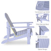 Oversized Adirondack Chair, Outdoor Fire Pit and Porch Seating, Classic Log Lounge w/ Built-in Cupholder for Patio, Lawn, Grey