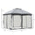 10' x 12' Outdoor Gazebo, Patio Gazebo Canopy Shelter w/ Double Vented Roof, Zippered Mesh Sidewalls, Solid Steel Frame, Grey