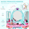 32 PCS Kids Vanity Dressing Table Play Set w/ Magic Princess Mirror, Light & Music