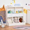 Toy Chest, Kids Storage Organizer, Children Display Bookcase with Drawers for Toys, Clothes, Books, White