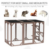 Large Wooden Outdoor Cat Enclosure Catio Cage With 3 Platforms 71" x 32" x 44"