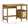 Computer Desk with Storage, Home Office Workstation Table with Open Shelf and Cabinet, Light Walnut