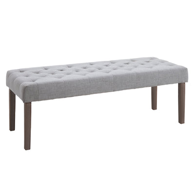 SimpleTufted Upholstered Ottoman Accent Bench with Soft Comfortable Cushion & Fashionable Modern Design  Grey