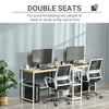 83'' Two Person Desk with Storage Shelves, Computer Office Double Desk, Large Office Desk Study Writing Table for Home Office, Natural