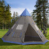 Large 6-Person Metal Teepee Camping Tent with Weather Protection, Portable Design, and Included Carrying Bag