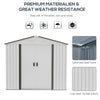 7' x 4' Steel Storage Shed Organizer, Garden Tool house with 4 Vents and 2 Easy Sliding Doors for Backyard, Patio, Garage, Lawn, White