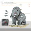 Kids Ride-On Rocking Horse Toy Mammoth Style Rocker with Realistic Sound & Soft Plush Fabric for Children 18-36 Months