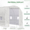 15' x 7' x 7' Walk-in Tunnel Greenhouse Garden Plant Growing House with Door and Ventilation Window White
