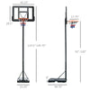 Portable Basketball Hoop, 7.6-10' Adjustable Height, Weight Base with Ball Holder, Basket Ball Stand on Wheels with 43" Backboard for Outdoor Junior Youth Adult Use