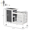 36" Rabbit Hutch Bunny Cage Small Animal House with Weatherproof Roof Romevable Tray and Enclosed Run, Indoor/outdoor