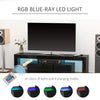 High Gloss TV Stand Cabinet with Remote Controlled LED Lights, Media TV Console Table with Storage Compartment for TVs up to 65", Black
