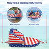 3 Rider Towable Tube for Boating, Inflatable Deck Seat w/ Front and Back Tow Points for Multiple Riding Positions, Water Sports