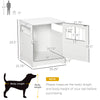 Furniture Stylish Dog Kennel, Wooden & Wire End Table with Cushion & Lockable Door, Miniature Size Pet Crate Indoor Puppy Cage, White