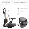 Mesh Home Office Chair High Back Task Recliner with Adjustable Height, Lumbar Back Support, Arm, Headrest, Grey