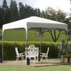 8' x 8' Pop Up Canopy with Adjustable Height, Foldable Gazebo Tent with Carry Bag with Wheels and 4 Leg Weight Bags for Garden, White