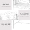 45" Cast Iron Antique Outdoor Patio Garden Bench Seat - Cream White