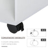 Wood Rolling File Cabinet Storage Organizer with 3 Large Open Shelves and Door Cabinet Door for Easy Storage and Mobility, White
