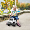 Licensed Jeep Kids Ride on Push Car and Ride Racer, Foot-to-Floor Ride on Sliding Car Pushing Cart with Horn Engine Sound, Under Seat Storage, White