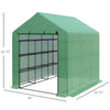 8' x 6' x 7' Portable Water/UV Walk-In Greenhouse Hot House with 18 Shelves, Weather Cover, & Roll Up Door