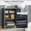 Industrial Style Steel Storage Cabinet, Metal Storage Organizer with 2-Tier Adjustable Shelves for Living Room or Home Office, Grey