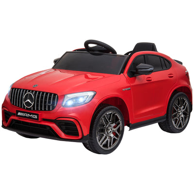 12V Ride On Toy Car for Kids with Remote Control, Mercedes Benz AMG GLC63S Coupe, 2 Speed, with Music, Electric Light, Red