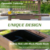 39'' Wooden Garden Potting Bench Work Table with Hidden Storage, Sliding Tabletop, Below Clapboard, Upper Shelf, Brown