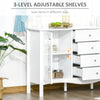 Modern Sideboard, Serving Buffet Cabinet, Cupboard with Glass Doors, Drawers and Adjustable Shelves for Living Room, White