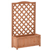 28" x 11" x 46" Raised Garden Bed Wood Planter Box with Trellis for Vine Climbing, to Grow Vegetables, Herbs, and Flowers for Backyard, Patio