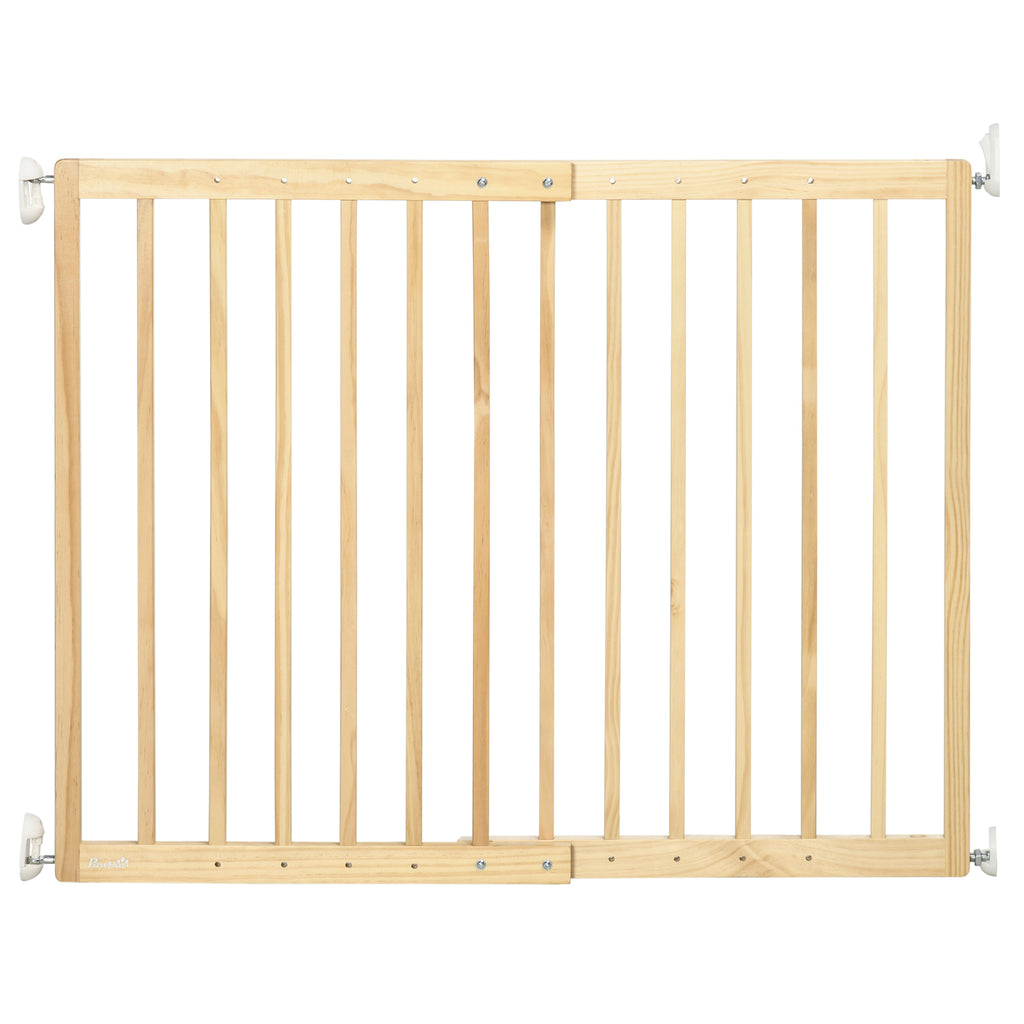Walk Through Pet Gate, Fits 23.75"-40.25" Wide, 2-Panel Dog Gate for Stairs Doorways, 28.75" Tall Wooden Safety Gate for Small and Medium Dogs