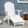 Folding Adirondack Chair with Ottoman, Outdoor Wooden Lounger for Patio, Porch, Poolside, Garden, White
