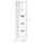 Narrow Bathroom Cabinet with 3 Drawers and 2 Tier Shelf, Tall Cupboard Freestanding Linen Towel, Slim Corner Organizer, White