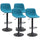 Adjustable Bar Stools, Swivel Bar Height Chairs Barstools Padded with Back for Kitchen, Counter, and Home Bar, Set of 4, Blue