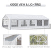 Outdoor Carport Canopy Heavy Duty Party/Wedding Tent with Removable Protective Sidewalls & Versatile Uses 32' x 16' Large - White