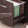 Lateral File Cabinet with Wheels, Mobile Printer Stand with Open Shelves and Drawers for A4 Size Documents, Walunt
