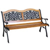 49.5" Garden Bench Outdoor Loveseat with Cast Steel Legs Antique Armrest and Backrest for Patio, Deck, and Yard