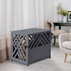 Wood Dog Crate Small Dog Cage Furniture Style Dog Kennel Lattice for Indoor Use with a Unique Slant Aesthetic Design