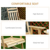 Wooden Outdoor Rocking Chair, 2-Piece Porch Rocker Set with Foldable Table for Patio, Backyard and Garden, Natural