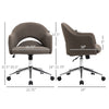 Ergonomic Office Chair with Swivel, Mid-Back Computer Desk Chair with Adjustable Height and Back Tilt, Brown