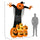 9ft Halloween Inflatables, Pumpkin Ghost with Pumpkin Patch, Outdoor Giant Blow Up Yard Decoration with Build-in LED