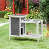 36" Rabbit Hutch Bunny Cage Small Animal House with Weatherproof Roof Romevable Tray and Enclosed Run, Indoor/outdoor
