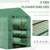7' x 5' x 6' Walk-in Greenhouse PE Cover, 3-Tier Shelves, Steel Frame Hot house, Roll-Up Zipper Door for Flowers, Vegetables, Green