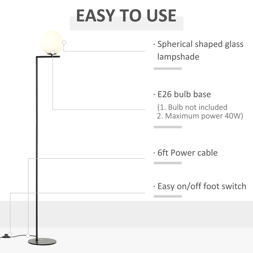 Metal Floor Lamp, Standing Light with 350Â° Adjustable Lampshade for Living Room, Bedroom, Office, Black