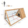 46" x 24" Wooden A-Frame Outdoor Rabbit Cage Small Animal Hutch with Outside Run & Ventilating Wire, Yellow